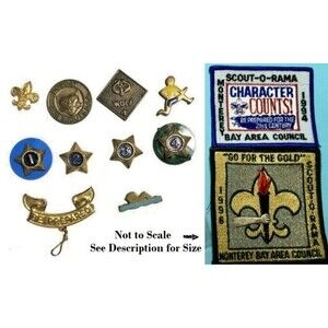 10 diff BSA,Boy Scouts of America Pins 1to4 yr + 2 FREE Patches '94 &'96 MBAC